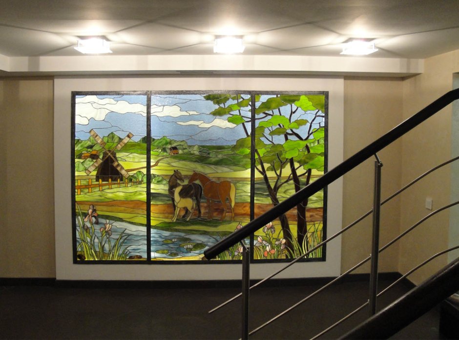 Натяжные стены, фальшокна животные