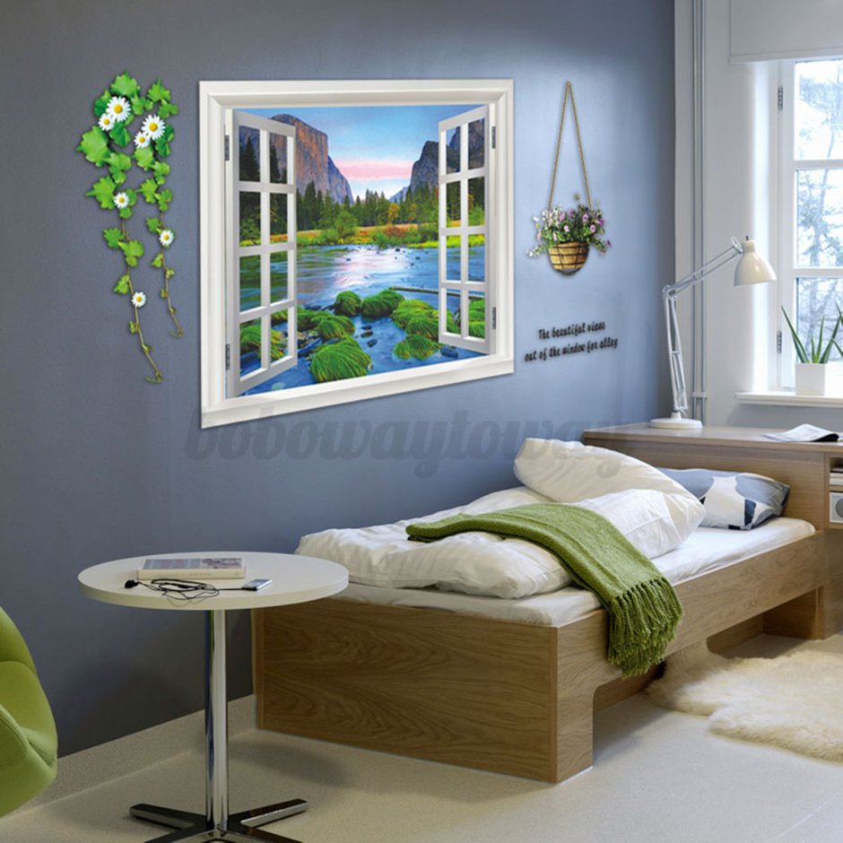 Имитация окна в спальне