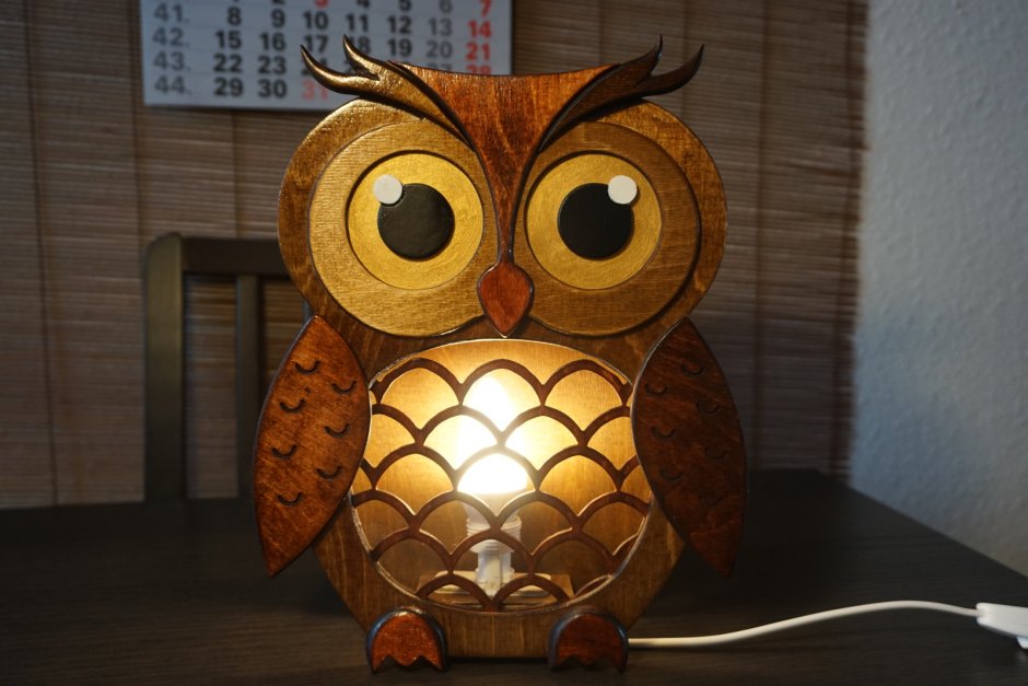 3d светильник «Сова на ветке»