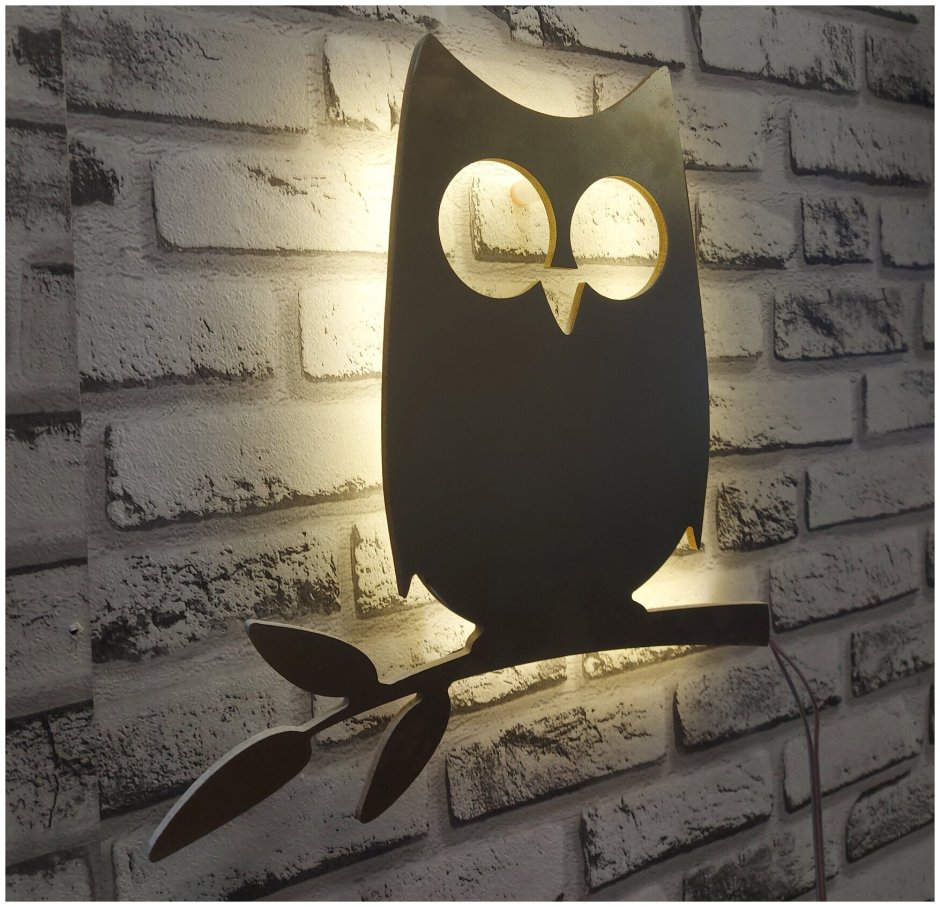 Деревянный ночник Сова