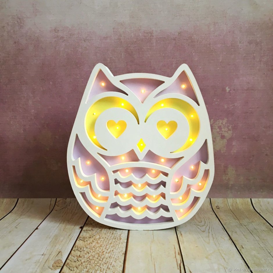 Ночник led Сова белая,12 см