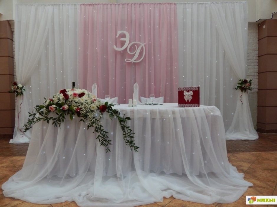Украшение зала на свадьбу