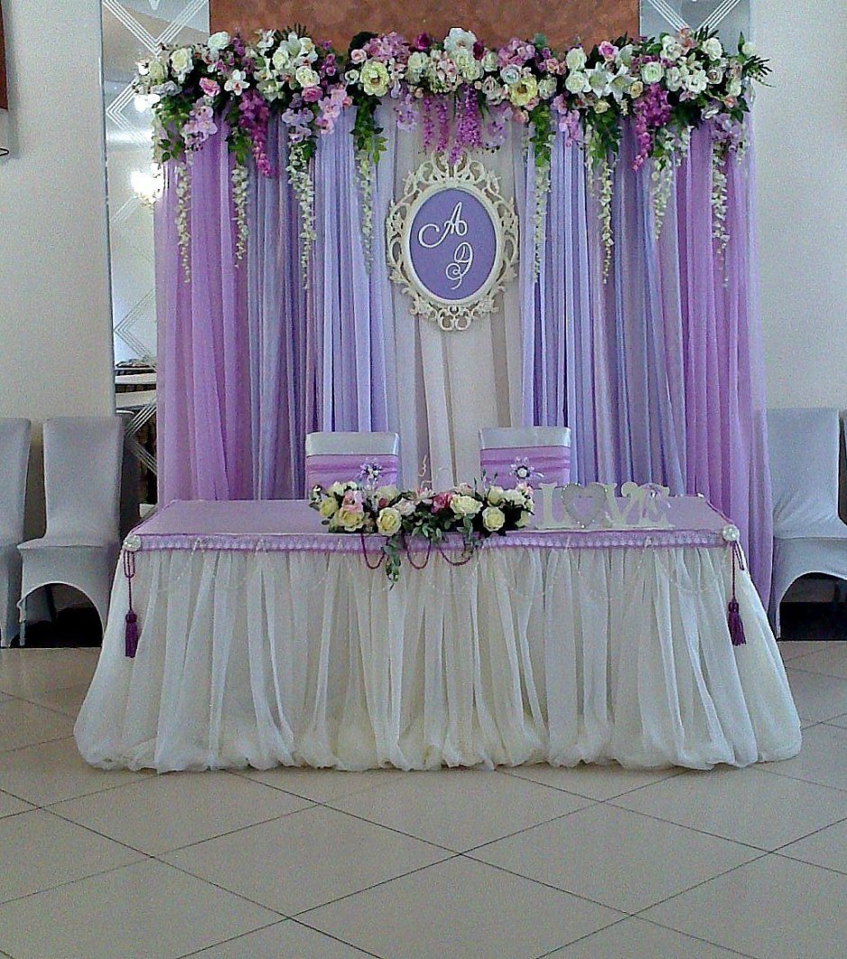 Украшение свадебного стола