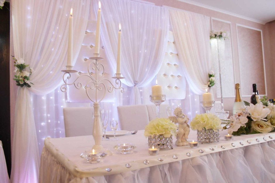 Украшение стола на свадьбу