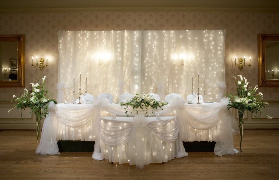Декор стола жениха и невесты