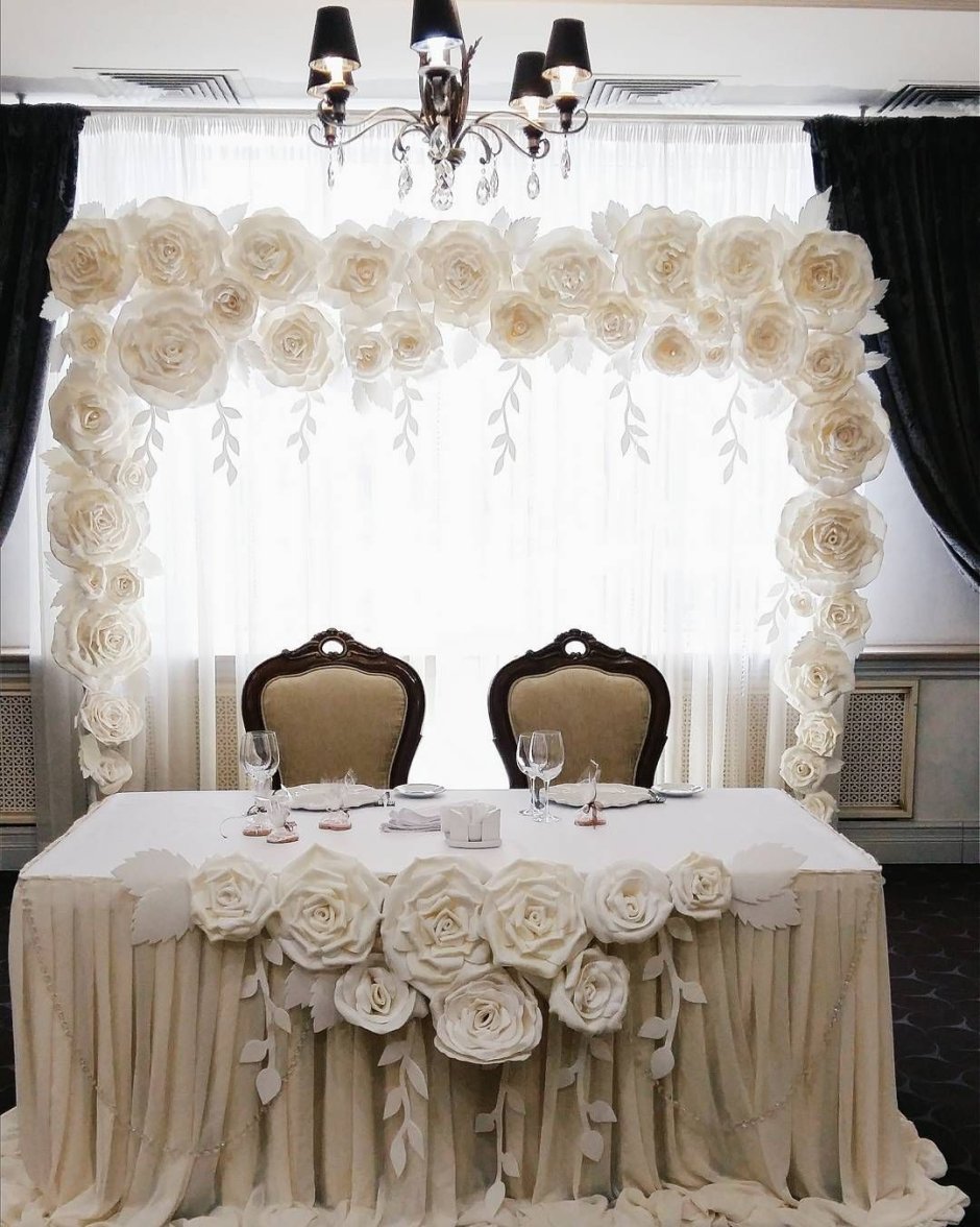 Юбка на стол молодоженов