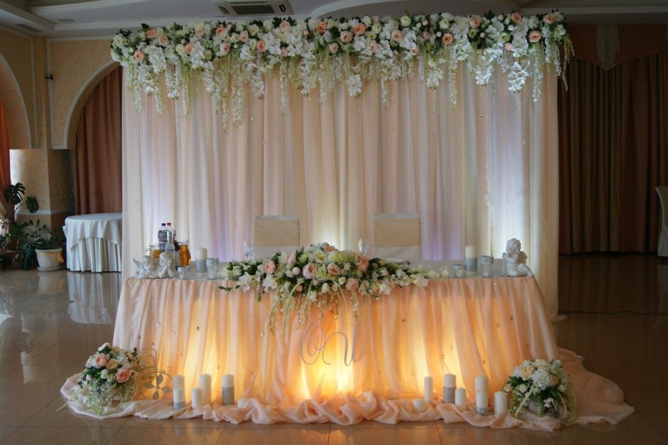 Украшение свадебного зала