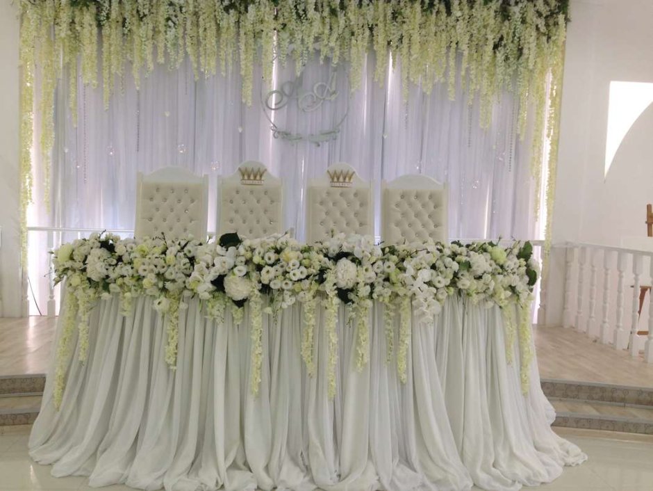 Украшение свадебного стола