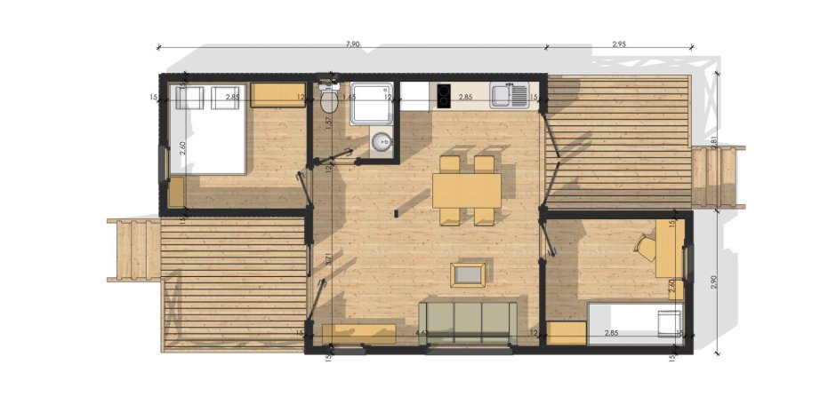 Модульный дом 45кв м Амбар