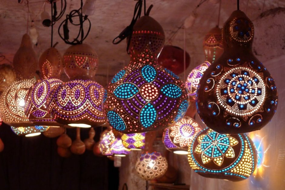 Турецкие светильники из тыквы