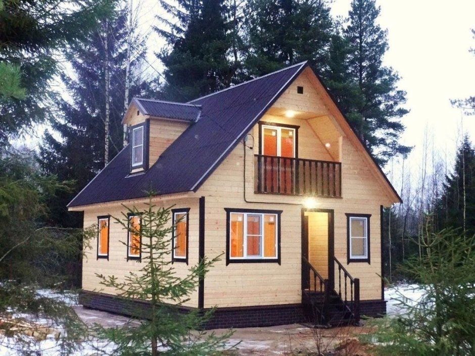 Щитовой дом из бруса