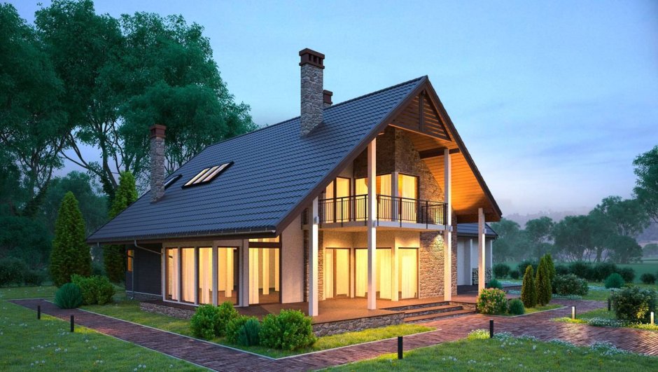 Полутораэтажный каркасный дом каркас