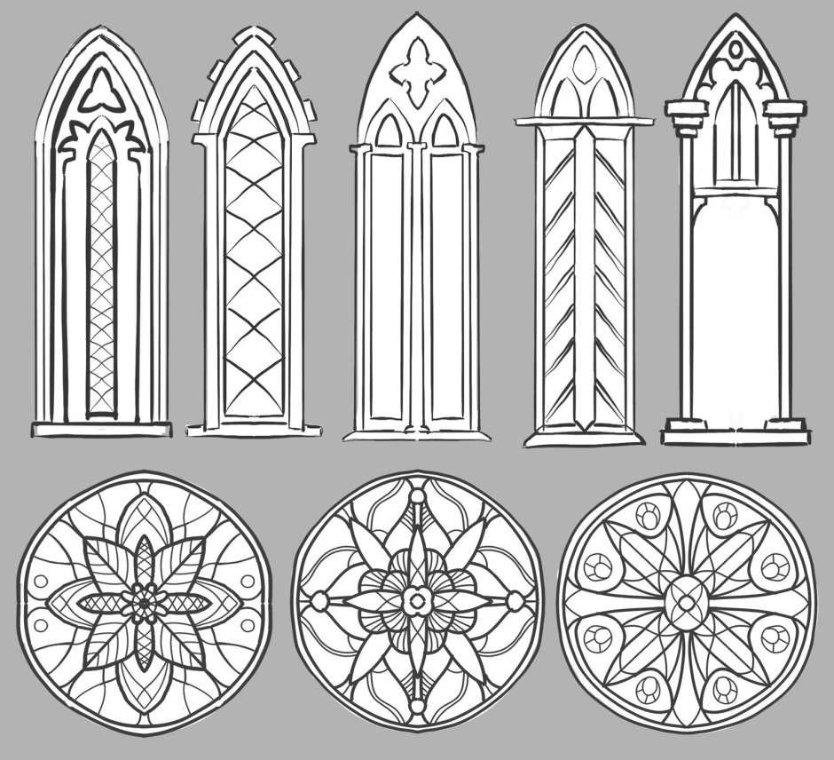 Эскиз витража готического собора