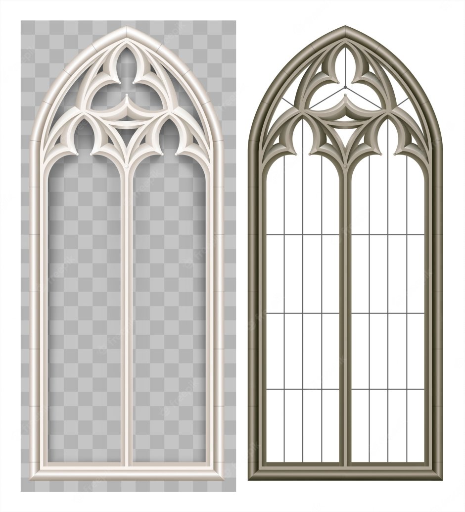 Стрельчатые окна Готика рисунок
