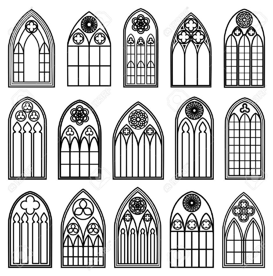 Готическое окно вектор