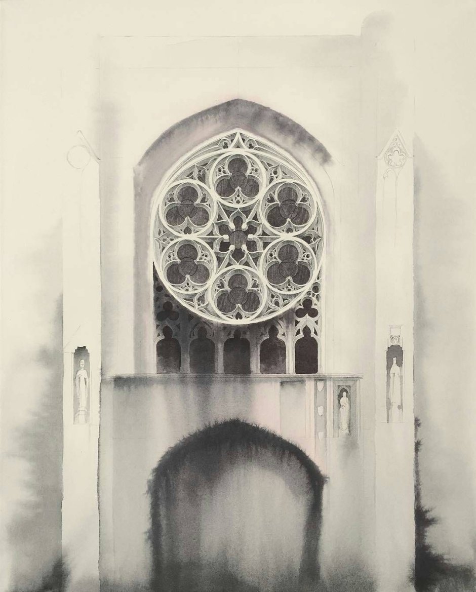 Зарисовка элементов декора собора Парижской Богоматери