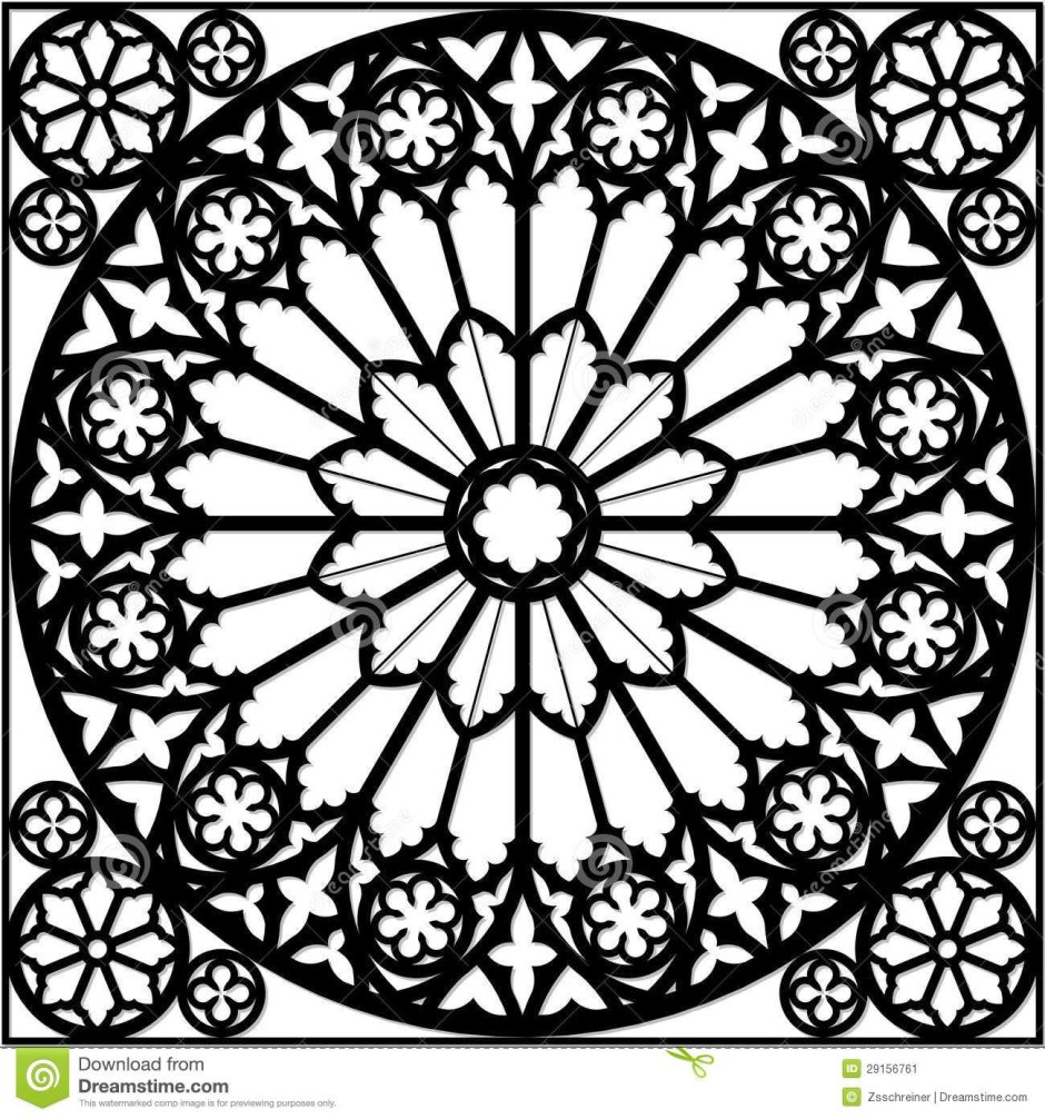 Готический витраж чертеж