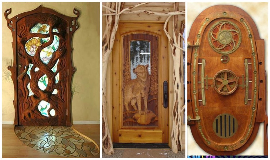 Необычные деревянные двери