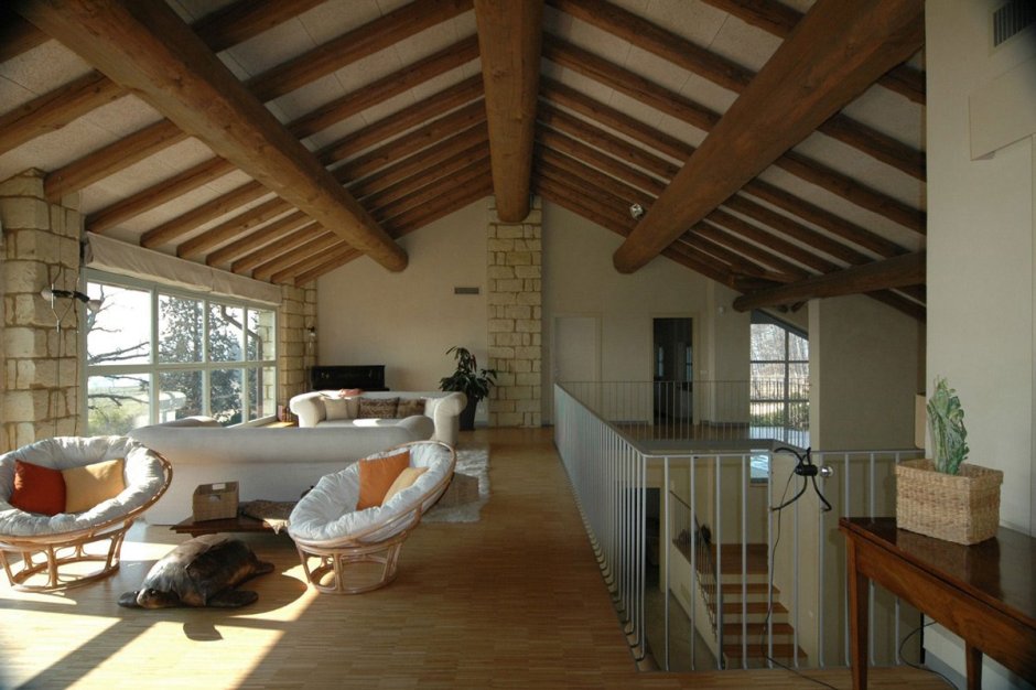 Одноэтажный дом без потолка