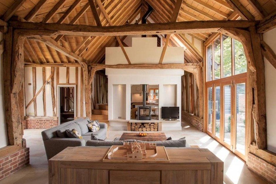 Одноэтажный дом без потолка