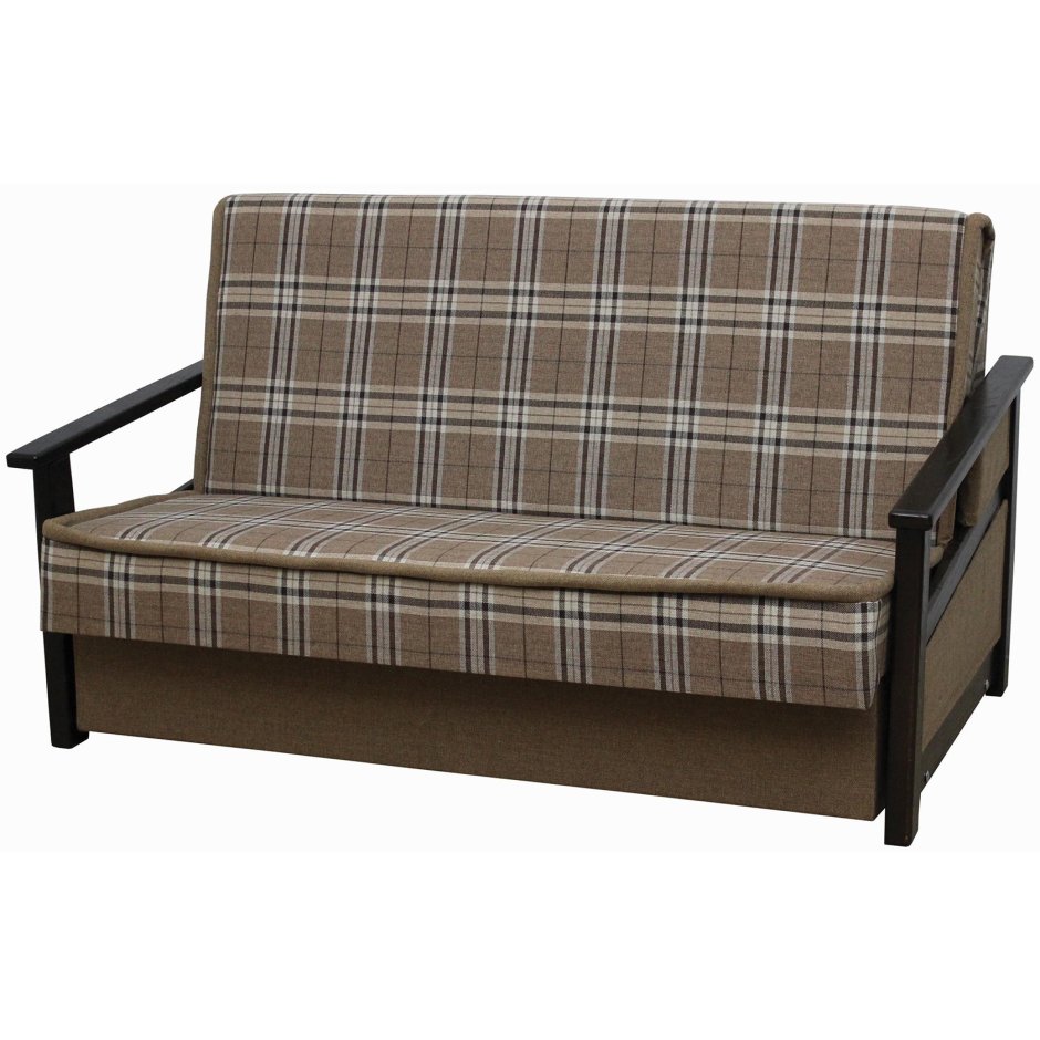 Диван выкатной с деревянными подлокотниками