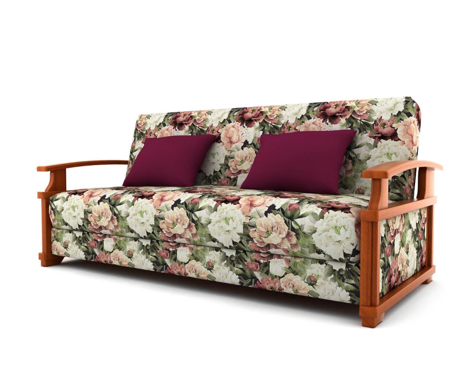 Диван с деревянными подлокотниками Кантри клик клак