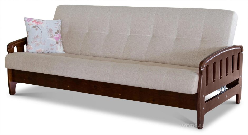 Диван книжка с деревянными подлокотниками