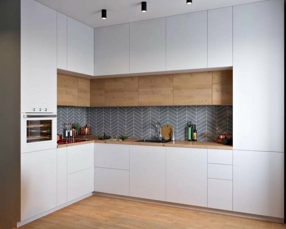 Кухня до потолка угловая