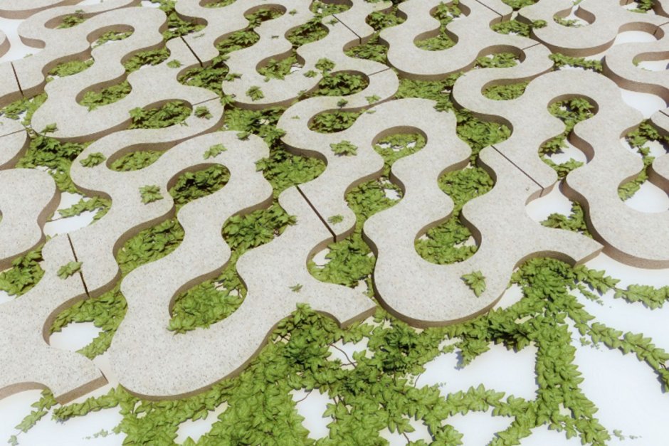 Брусчатка с газоном