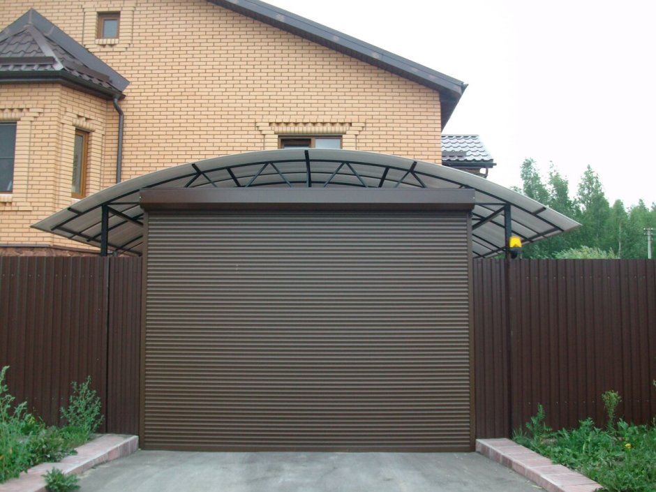 Откатные ворота метал с деревом