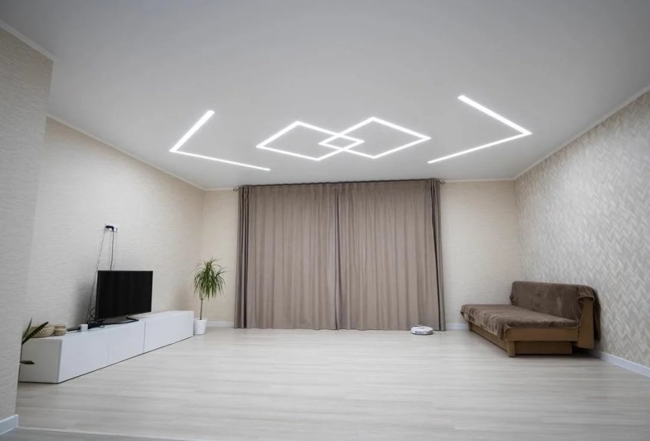 Потолок световые линии в коридор