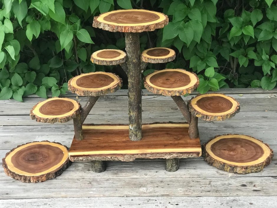 Подставка для цветов из спилов