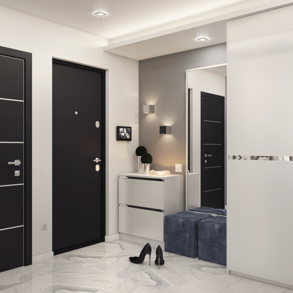 Серый шкаф Сканди