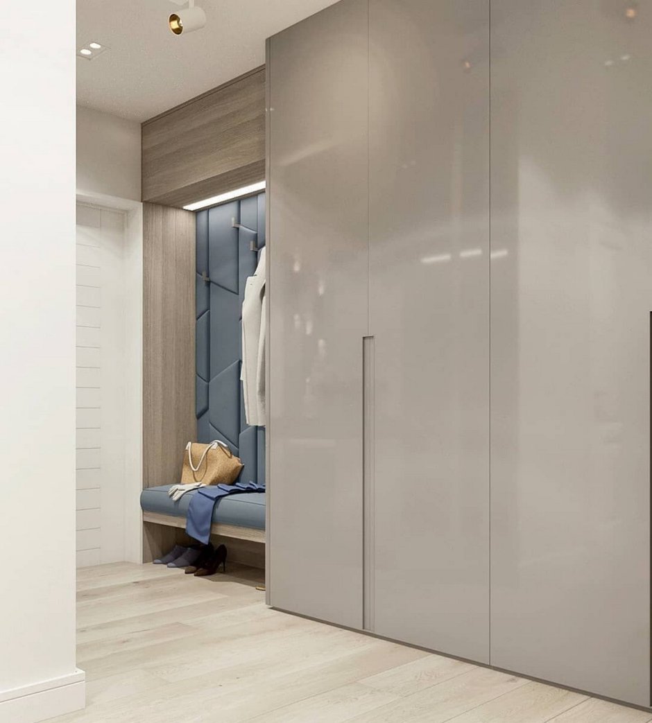 Прихожая в серо голубых тонах