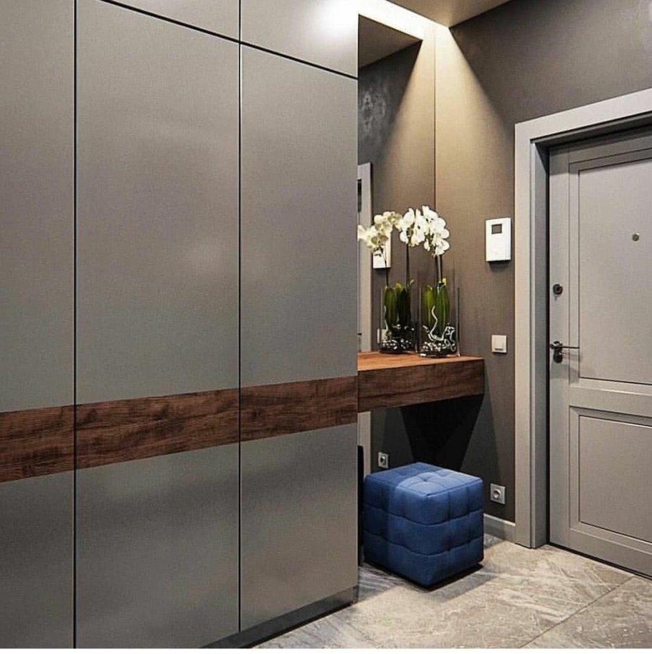 Синий шкаф в прихожей