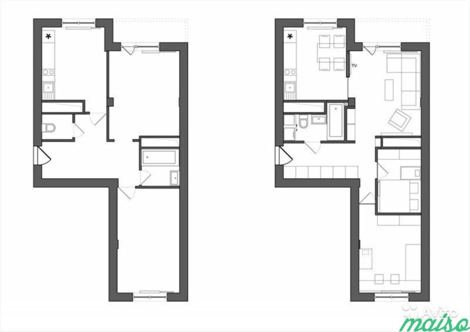 Перепланировка 2 комнатной квартиры в панельном доме