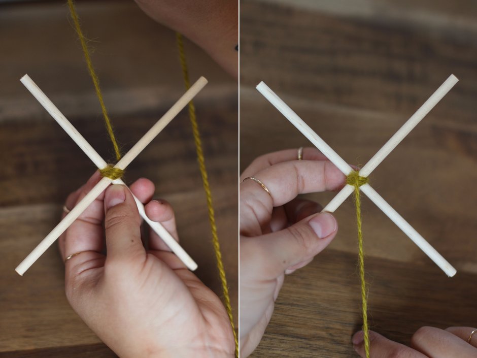 Рамка из деревянных шпажек