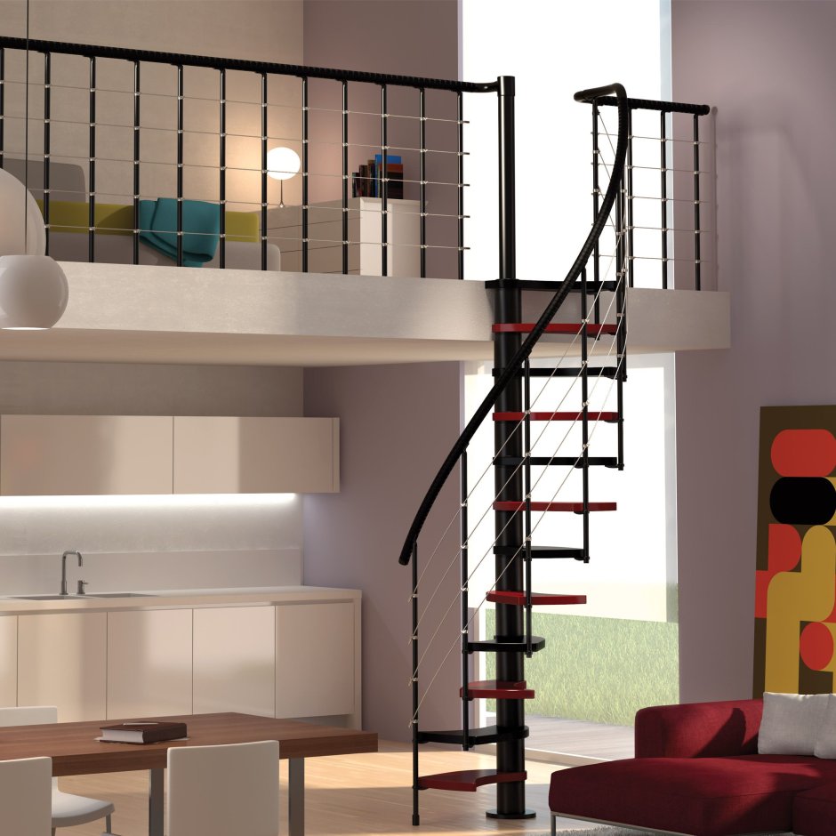 Лестница стеллаж на второй этаж