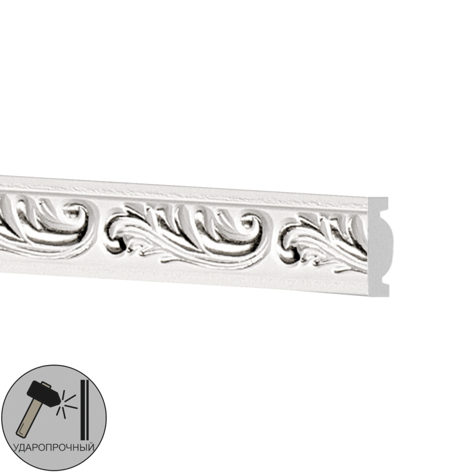 Молдинг настенный Decomaster 97012 полиуретан 25х12х2000 мм цвет белый