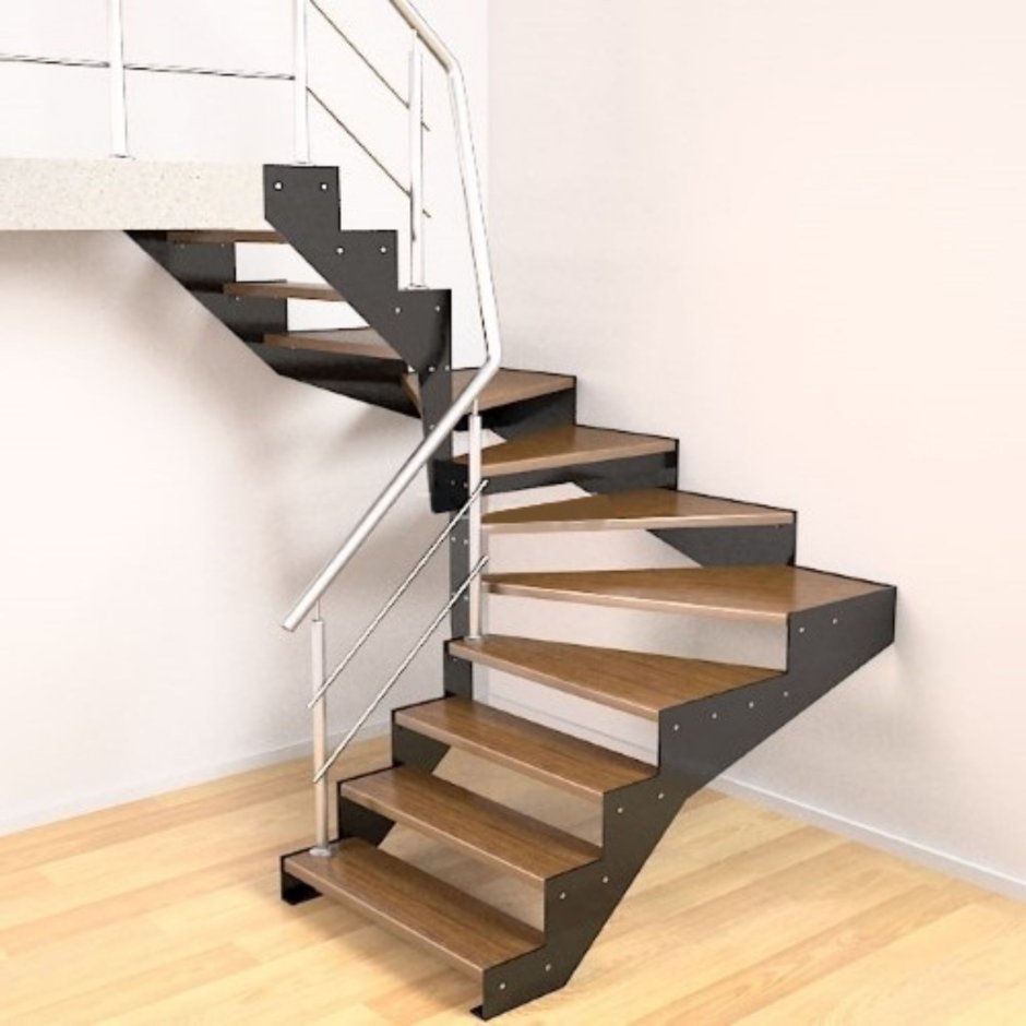 Лестница забежная поворот на 180 металл