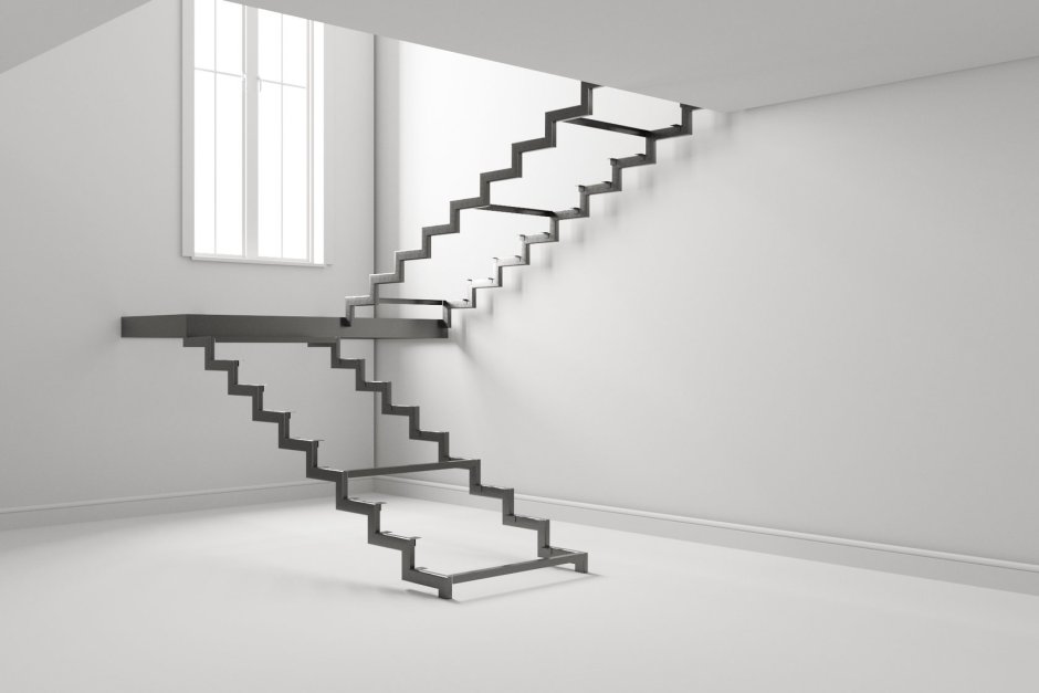 Забежная металлическая лестница