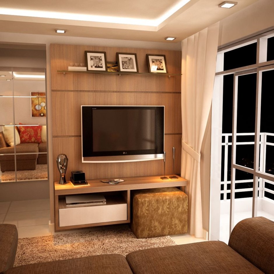 Перегородка с телевизором для зонирования