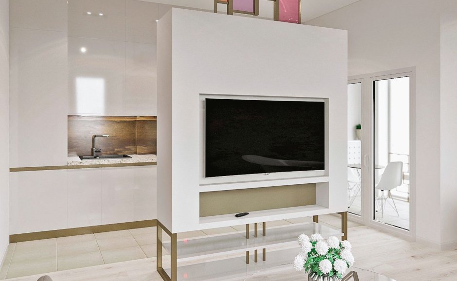 Перегородка между кухней и гостиной