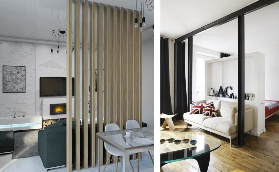 Перегородка между кухней и гостиной