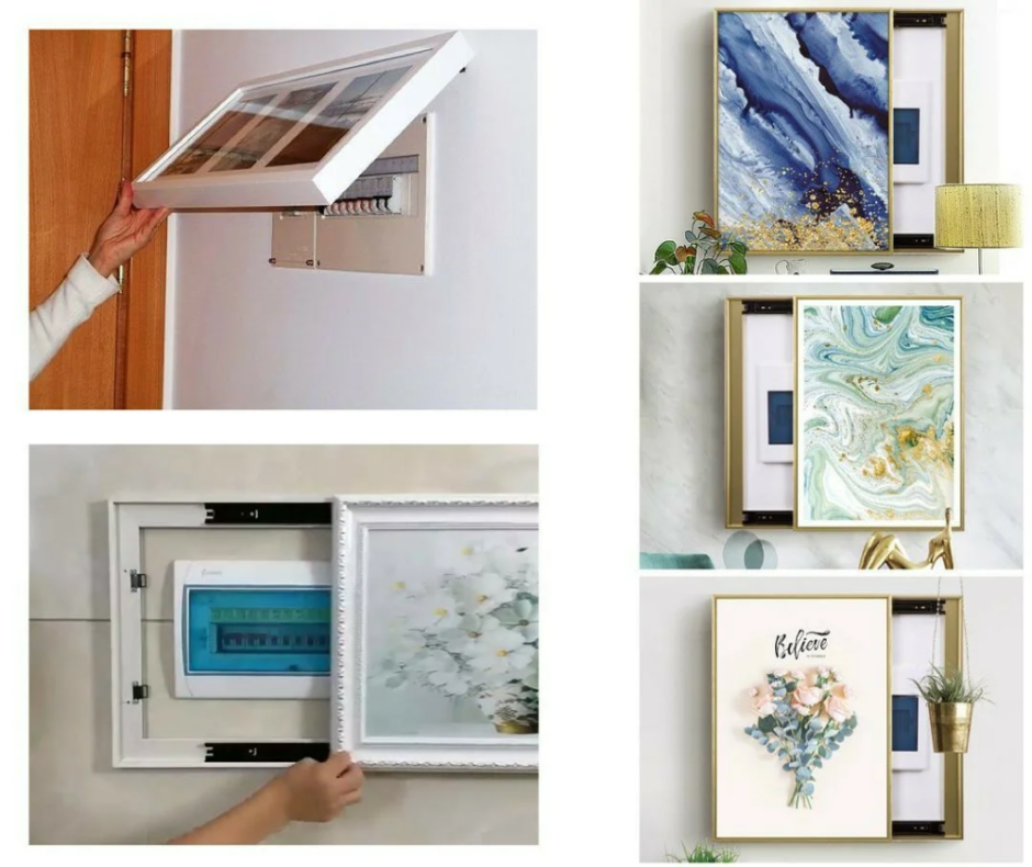 Электрический щиток за картиной