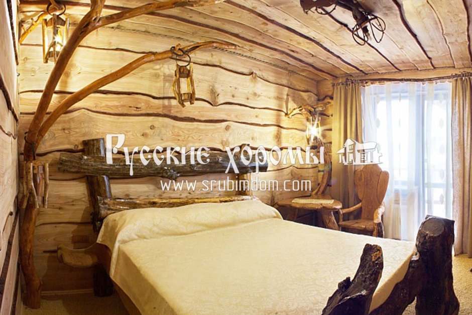 Отделка стен необрезной доской