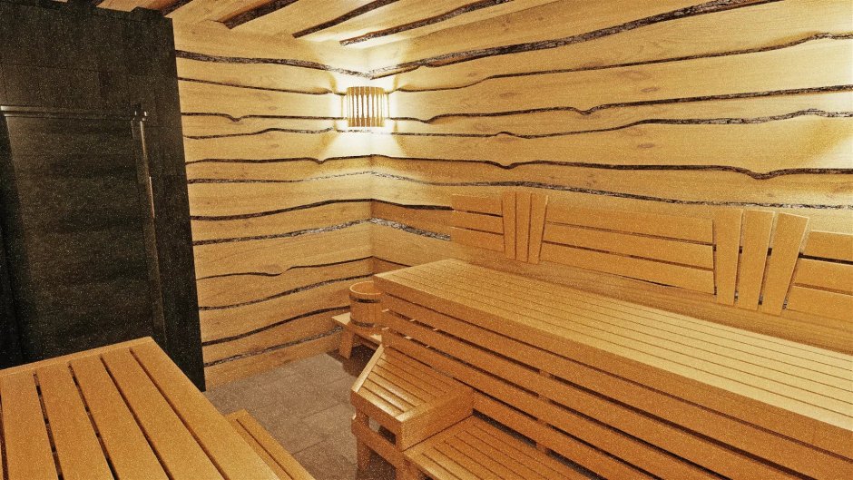 Баня отделанная горбылем