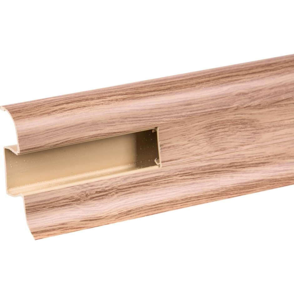 Плинтус напольный ПВХ «дуб капучино» высота 56 мм, длина 2.5 м