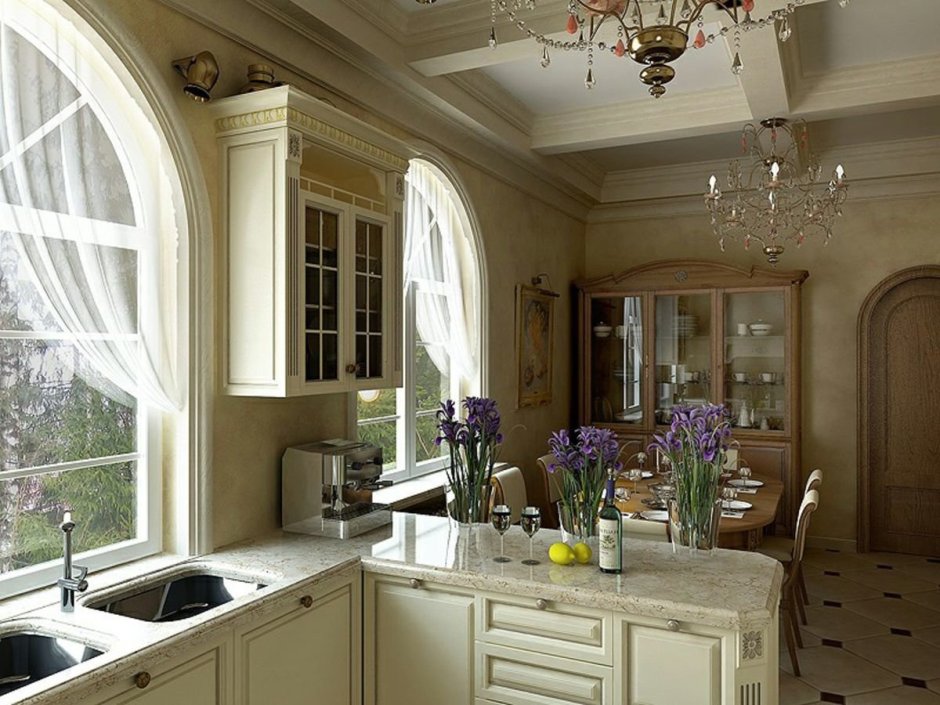 Кухня в загородном доме