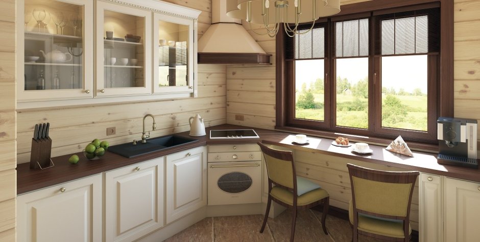Кухня в деревянном доме